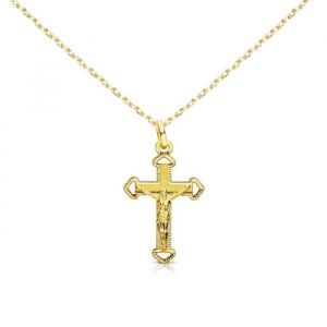 Pendentifs L'atelier D'azur Collier - Médaille Croix Or 18 Carats 750/000 - Christ - Couleur Unique - Taille Doré
