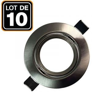 Europalamp Lot de 10 Supports spot orientable Alu bross&eacute; Diametre 90mm trou de per&ccedil;age 65mm - Alu bross&eacute;