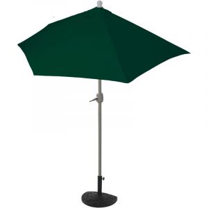 D&eacute;coshop26 Parasol demi-rond pour balcon uv 50+ polyester/aluminium 3kg 270 cm vert avec pied 040007905