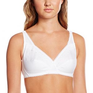 Image de PLAYTEX Soutien-gorge - Coeur croisé féminin coton sans armatures - Uni - Femme - Blanc - FR : 100C (Taille fabricant : 100C)