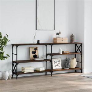 VidaXL Table Console, Table d'Appoint avec Pieds, Bout de Canapé avec Rangement, Meuble d'Entrée Salon, Moderne, Chêne Marron Bois d'Ingénierie