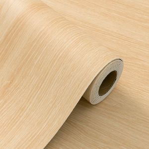 Ideko Papier Peint 3D effet Bois kaki adh&eacute;sif auto collant &eacute;paississement 60CM x 3M en rouleau Style industriel 18m2