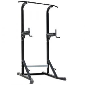 Station de Musculation Multifonction Barre de Traction sur Pieds Support d'Entra&icirc;nement pour Dips et Tractions Noir NV5609