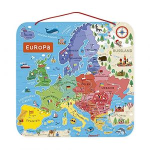 Janod Carte D'europe Magnetique Version Allemande