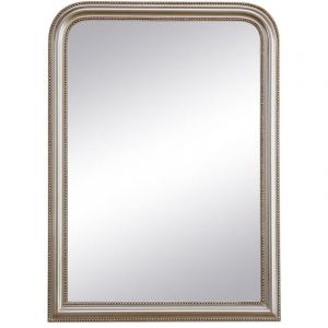 Miroir style vintage en bois de paulownia - L. 80 x H. 110 cm - Champagne - HELOISE