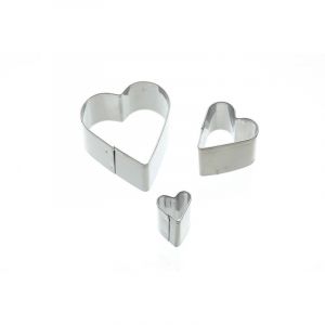 Kitchen craft KitchenCraft Sweetly Does It - Emporte-Pièces en Forme de Cœur en Acier Inoxydable, Lot de 3