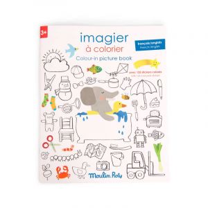 Moulin roty Imagier à colorier avec stickers Les Popipop
