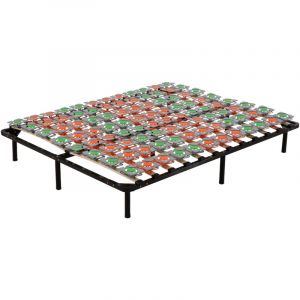 Monmobilierdesign KEPT Sommier à lattes ergonomique avec plots de soutien 160x200 cm avec pieds