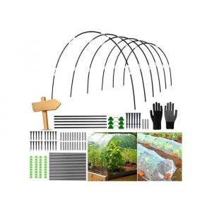 Kit 30 Arceaux Serre Tunnel Jardin Fibre De Verre Flexible - Structure Modulable Diy Avec Connecteurs Clips Et Ancrages Noir