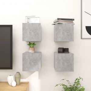 VidaXL Meubles TV muraux 4 pcs Gris b&eacute;ton 30,5x30x30 cm