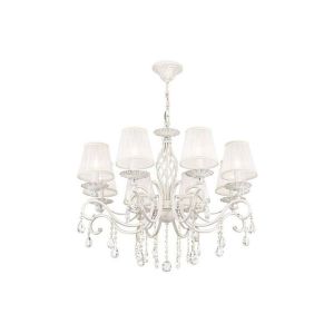 Boutica-design Chandelier Grace Blanc et Or 8x40W E14