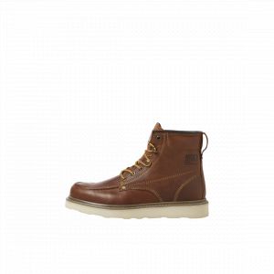 Jack & Jones Bottes homme cognac lacets cuir Rudy