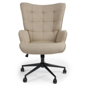 Fauteuil de bureau moderne à haut dossier Florelo Tissu Taupe clair