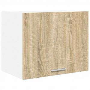 VidaXL Armoire suspendue moderne - Ch&ecirc;ne Sonoma et Blanc - 50x31x40 cm - Bois ding&eacute;nierie - Grand espace de stockage
