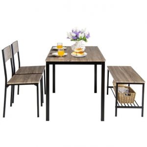 Table de cuisine Coast avec banc et 2 chaises - Industriel - 4 - Personnes