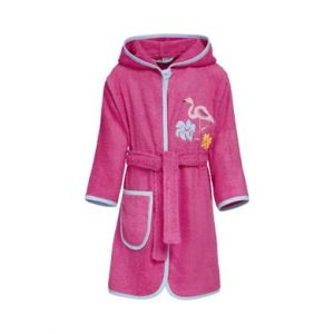 Playshoes Peignoir de bain enfant &eacute;ponge flamant rose - Taille 110/116