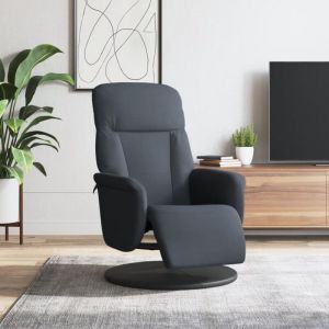 VidaXL Fauteuil inclinable avec repose pied gris foncé velours
