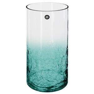 Atmosphera Vase cylindrique en Verre craquel&eacute; H 30 cm