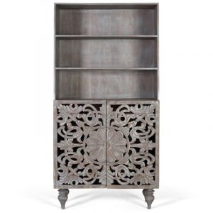 Bibliothèque En Bois De Manguier Massif 180 Cm