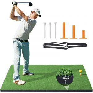 Vevor - Tapis deentrainement de golf, tapis en gazon synthetique de 5 x 4 pieds pour le golf, comprend 6 tees, parfait pour une utilisation a la