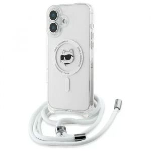 Coque iPhone 16 - Karl Lagerfeld - Choupette - Transparent - MagSafe - Rigide