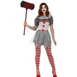 Fiesta guirca D&eacute;guisement &eacute;pouvantable clown femme - l - gris 88779