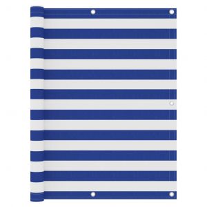 VidaXL Écran de balcon Blanc et bleu 120x400 cm Tissu Oxford