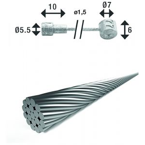 XLC Br-x86 Double Head Brake Cable 1.5 x 2250 mm Silver