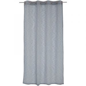Image de Homemaison Enjoy Home - Voilage Maya - 8 œillets argentés - diam 4cm - Effet Lin - 100% Polyester - 140x240cm - Coloris Bleu Marine