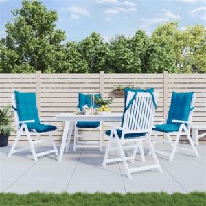 VidaXL Coussins de chaise &agrave; dossier haut lot de 4 bleu clair