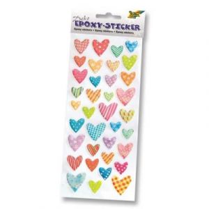 FOLIA Planche de Stickers Epoxy Coeurs