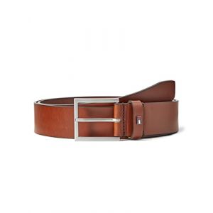 Tommy Hilfiger Ceinture Homme Hampton 4.0 en Cuir, Marron (Dark Tan), 80 cm