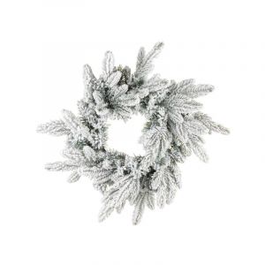 Bizzotto Couronne de neige boho Harvard D60 cm - tons naturels avec effet de neige