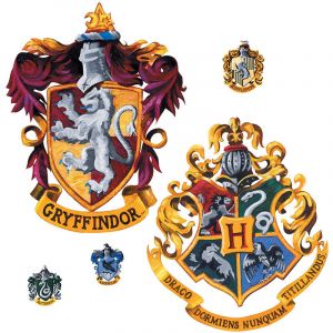 ROOMMATES Sticker geant repositionnable Blasons Griffondor et Poudlard Harry Potter 45,7CM X 101,6CM