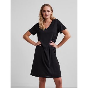 Pieces Robe t-shirt courte, col V Noir - Taille L;M;S;XS