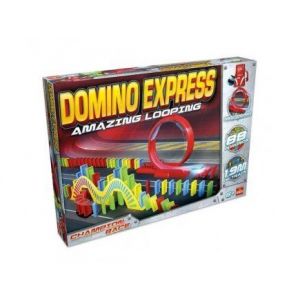 Goliath Coffret Domino Express Amazing Looping 1,9 m de piste - Circuit avec looping, double pont, rails express - Jeu construction