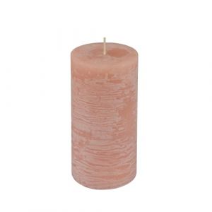 Homéa, Bougie Pilier D6,8 x H13 cm Rustique Coloris Rose Poudre