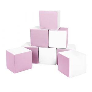 Lot cubes XXL mousse 8 pcs blanc, rose (pastel)