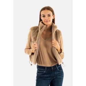 Only Veste Sans Manche Reversible Fausse Fourrure Col Montant Femme