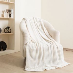 Couverture Douce Moelleuse Couverture Salon Jet&eacute; Couverture Douce Plaid Canap&eacute; Beige, 200x240cm - Paco Home