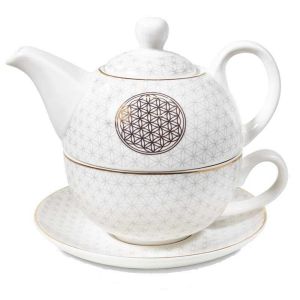 Image de United Labels Theiere verte solo en porcelaine Fleur de Vie