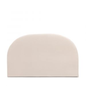 Image de DRAWER Tête de lit en tissu chenille demi-lune L150cm - Écru