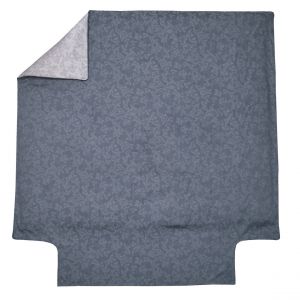 Blanc des vosges Housse de couette en satin de coton GINGKO Bleu Corinthe