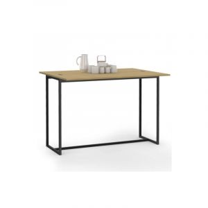 Idmarket Table console 2en1 repliable 110 cm detroit 4 personnes design industriel