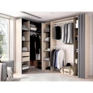 Image de Dressing d'angle extensible DORIAN L164/234 cm C ne et anthracite