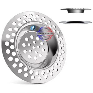 Filtres pour Évier en Acier Inoxydable | JaMoonLBV Marque Française | 3 Pcs et Ø 7 CM | Grille Lavabo, Douche, Baignoire et