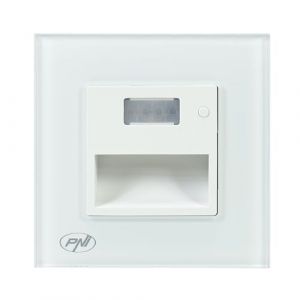 Lampe LED PNI WL100 pour éclairage d'escalier, montage encastré, avec détecteur de mouvement, capteur de lumière, couleur de lumière réglable, mode nuit, mode jour, 1,5 W, 150 lm
