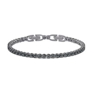Image de Swarovski Bracelet 5514655 - Tennis M&eacute;tal Plaqu&eacute; Ruth&eacute;nium Cristaux Ronds Gris Serti Griffe Femme