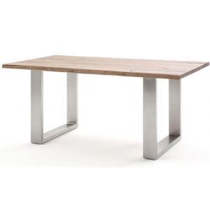 Pegane Table à manger / table diner en chêne massif teinte bassano - L.180 x H.77 x P.100 cm -