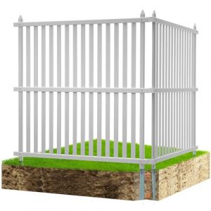 VEVOR Panneau Brise Vue Ext&eacute;rieur 122x122 cm Cl&ocirc;ture de Jardin en Bande Kit 2 Panneaux de Confidentialit&eacute; avec Piquets M&eacute;talliques, Accessoires pour Sols Souples, Cacher les Climatiseurs, Poubelles